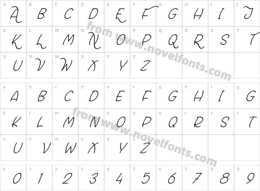 Rafoxy Italic RegularCharacter Map
