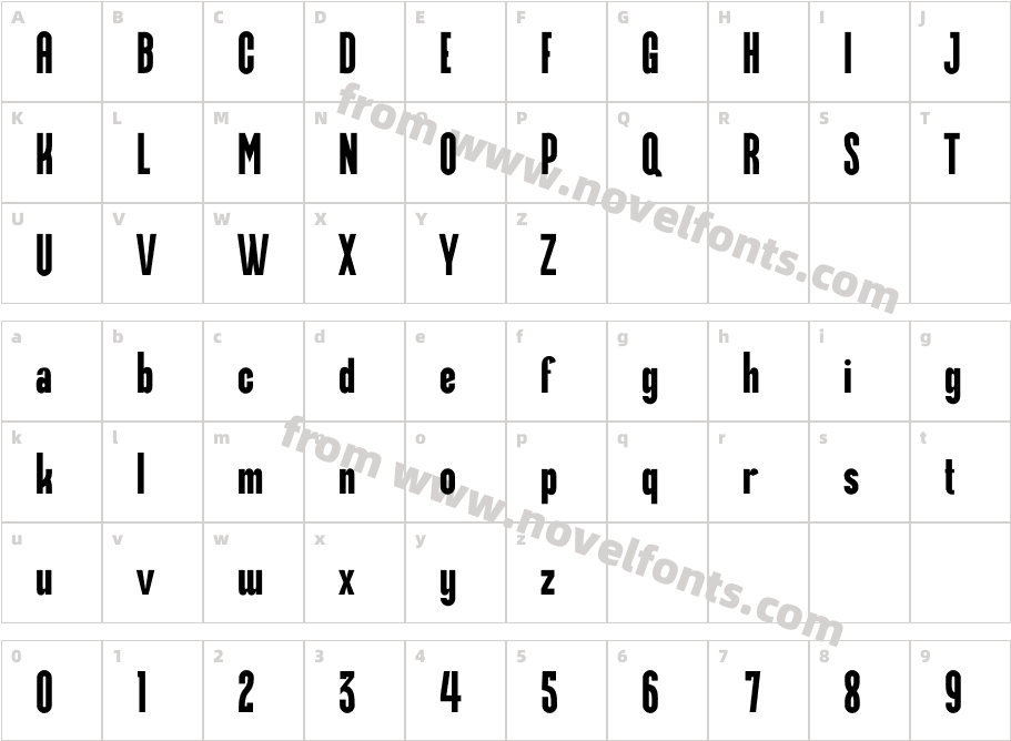 Ragiffen RegularCharacter Map