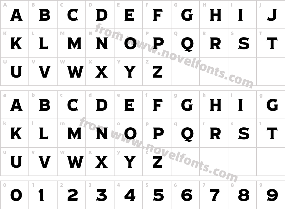 Rallington Serif RegularCharacter Map