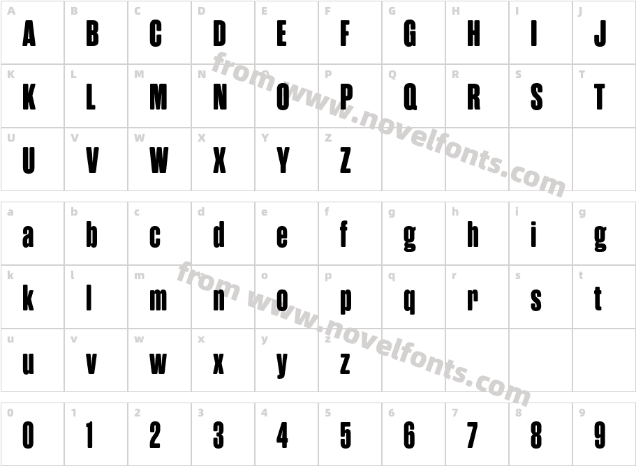 Rama Gothic RoundedM HeavyCharacter Map