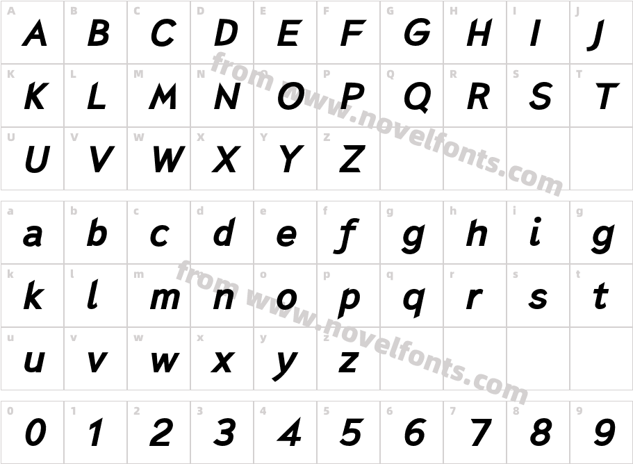 Ramen Sans Bold ItalicCharacter Map