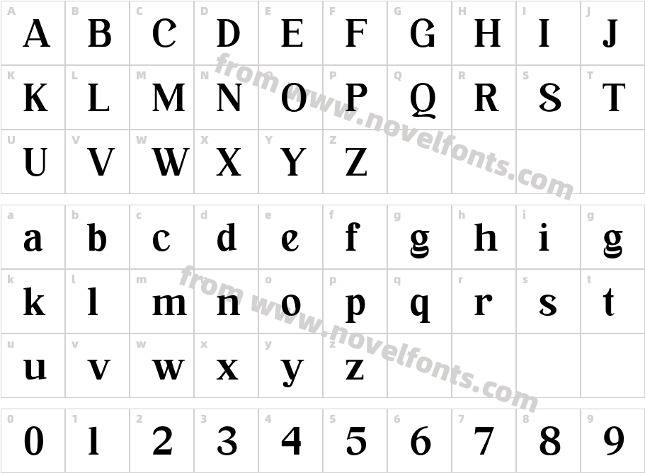 Ranira MediumCharacter Map