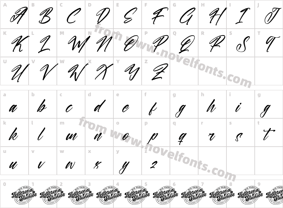 Ranterlone Nightfall DEMO VERSI ItalicCharacter Map