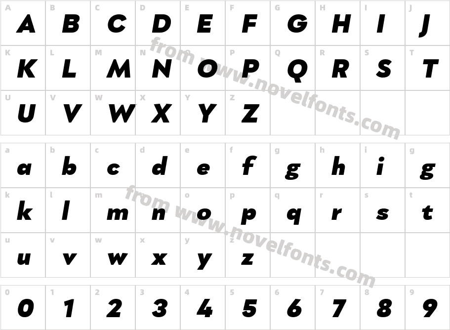 Rapor Black ItalicCharacter Map