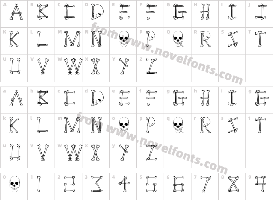 Mortem RegularCharacter Map