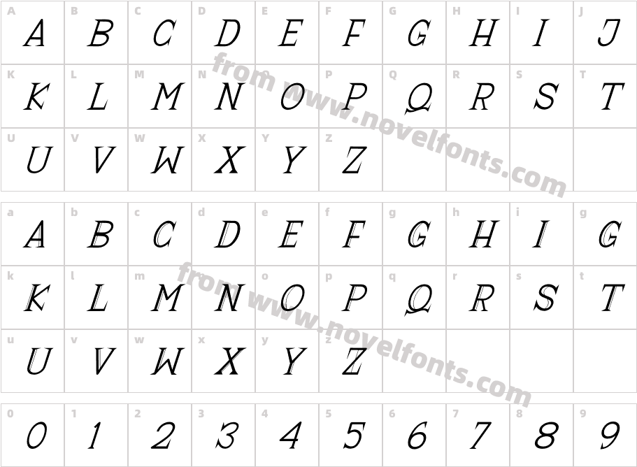 Rasque Serif Italic RegularCharacter Map