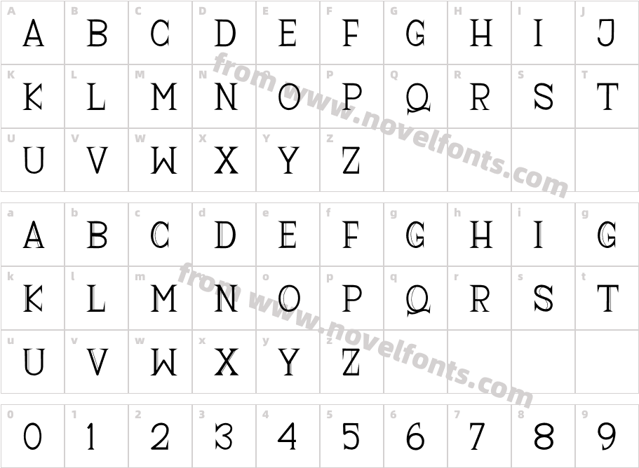 Rasque SerifCharacter Map