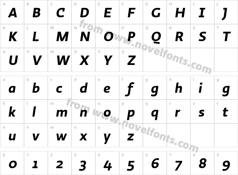 Ratio Bold ItalicCharacter Map
