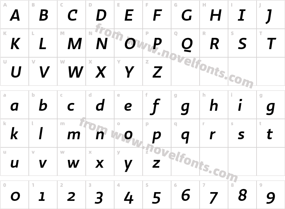 Ratio Medium ItalicCharacter Map