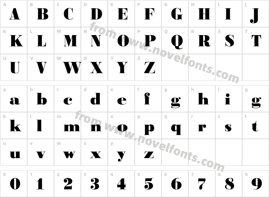 Ratio Modern Extra BoldCharacter Map