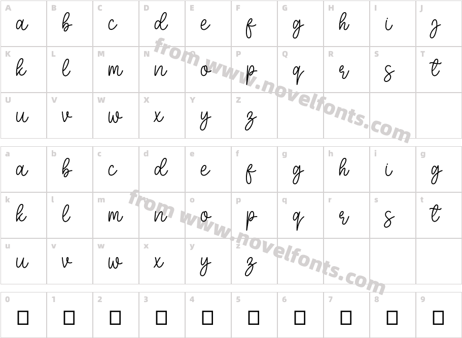 Mother Sunflower ScriptCharacter Map