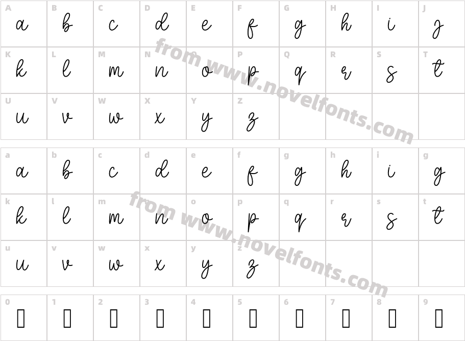 Mother Sunflower ScriptCharacter Map