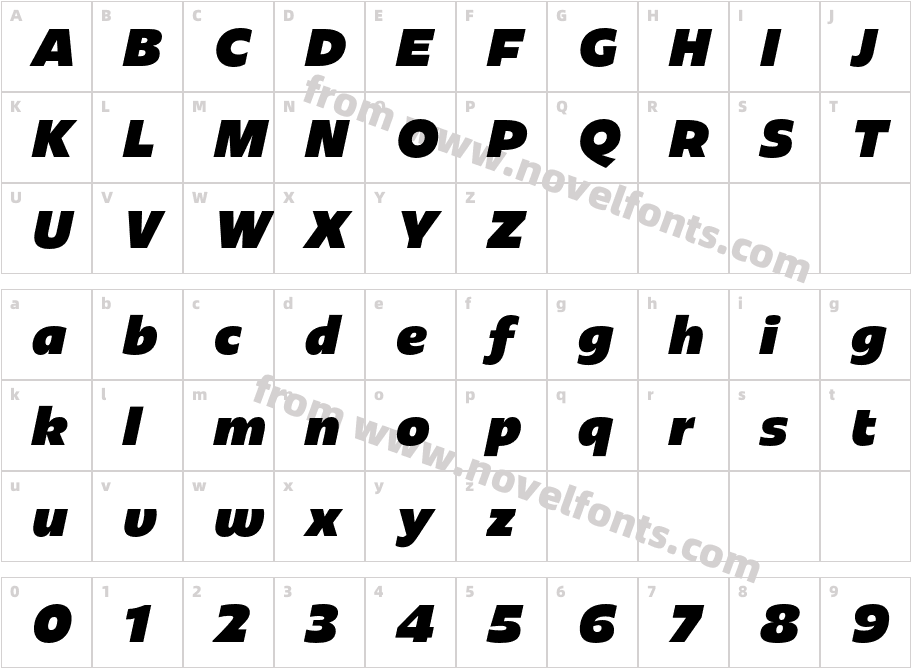 Redonda Black ItalicCharacter Map