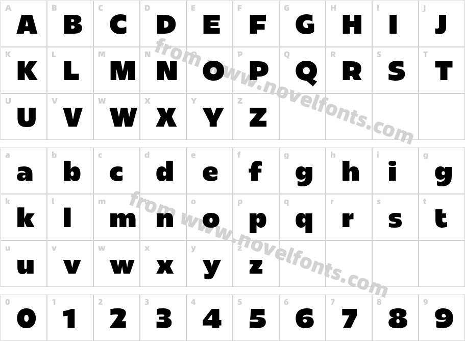 Redonda BlackCharacter Map