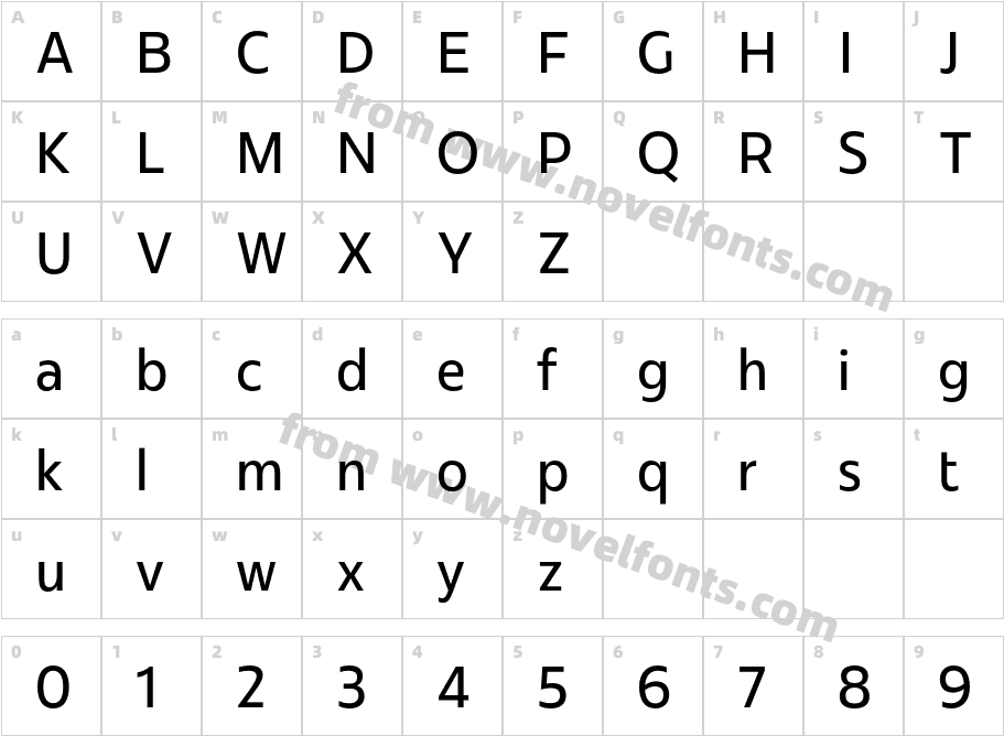 Redonda Condensed RegularCharacter Map