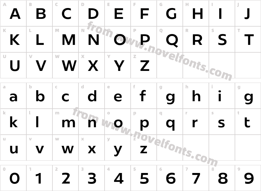 Redonda MediumCharacter Map