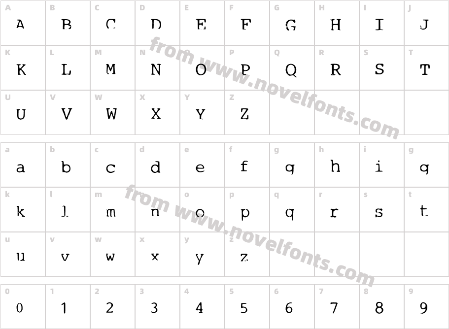 1980sWriter MediumCharacter Map