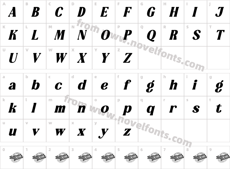 Refales Blighan DEMO VERSION ItalicCharacter Map