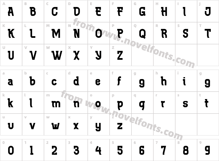 Refinu BoldCharacter Map
