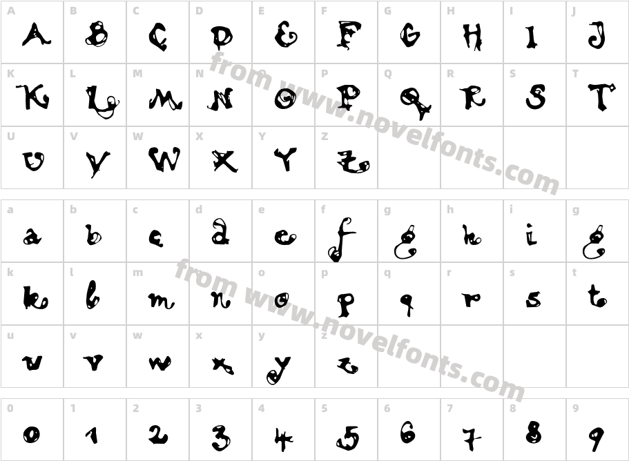 MotionBoldCharacter Map