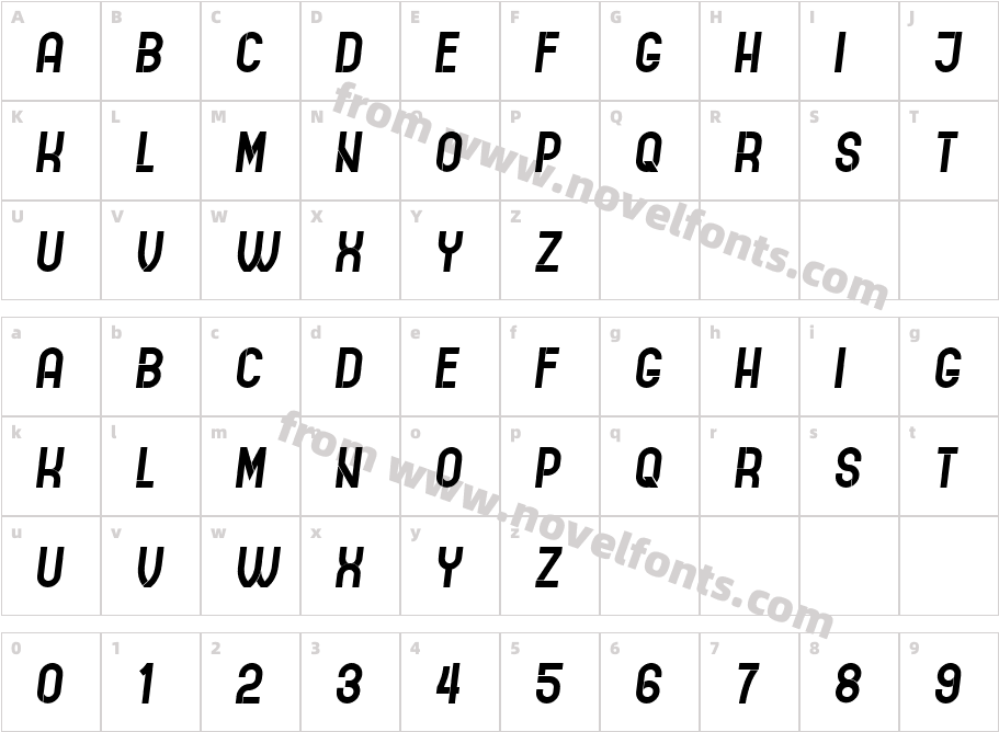 Regular ItalicCharacter Map