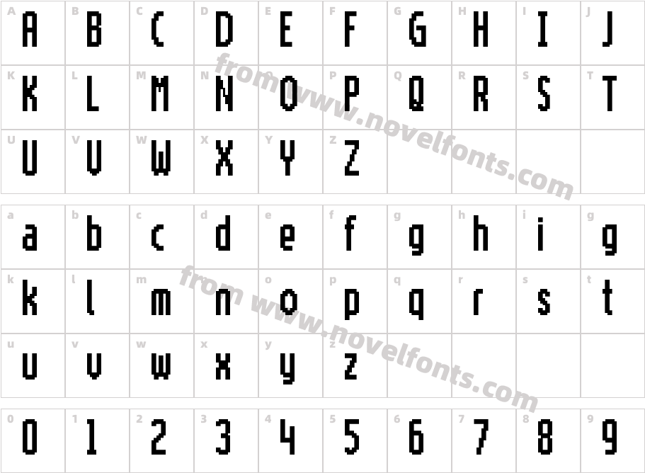 Motorola ScreenTypeCharacter Map