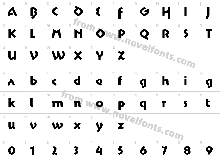 Motter SpartaITC TTCharacter Map