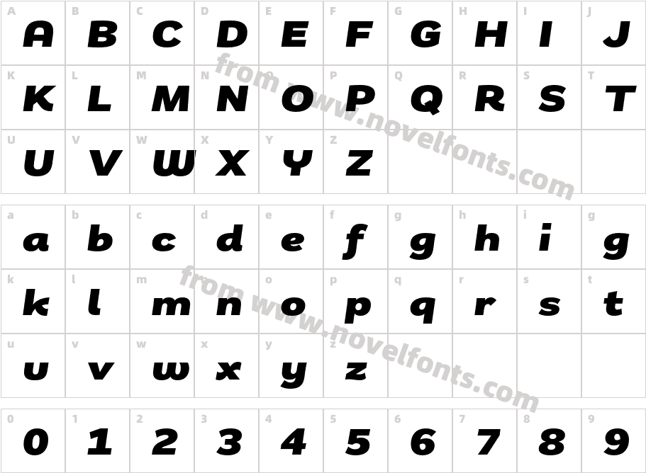 Remora Sans W4 Black ItalicCharacter Map