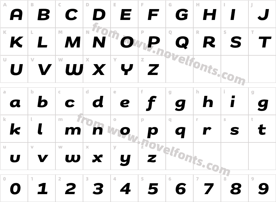 Remora Sans W4 Bold ItalicCharacter Map