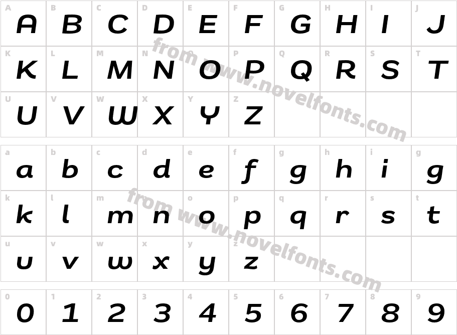 Remora Sans W4 Demi ItalicCharacter Map
