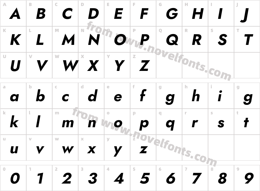 Renner it Bold ItalicCharacter Map