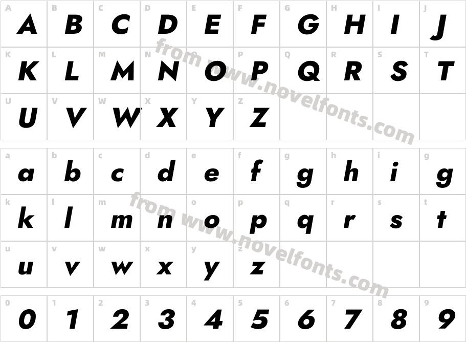 Renner it Heavy ItalicCharacter Map