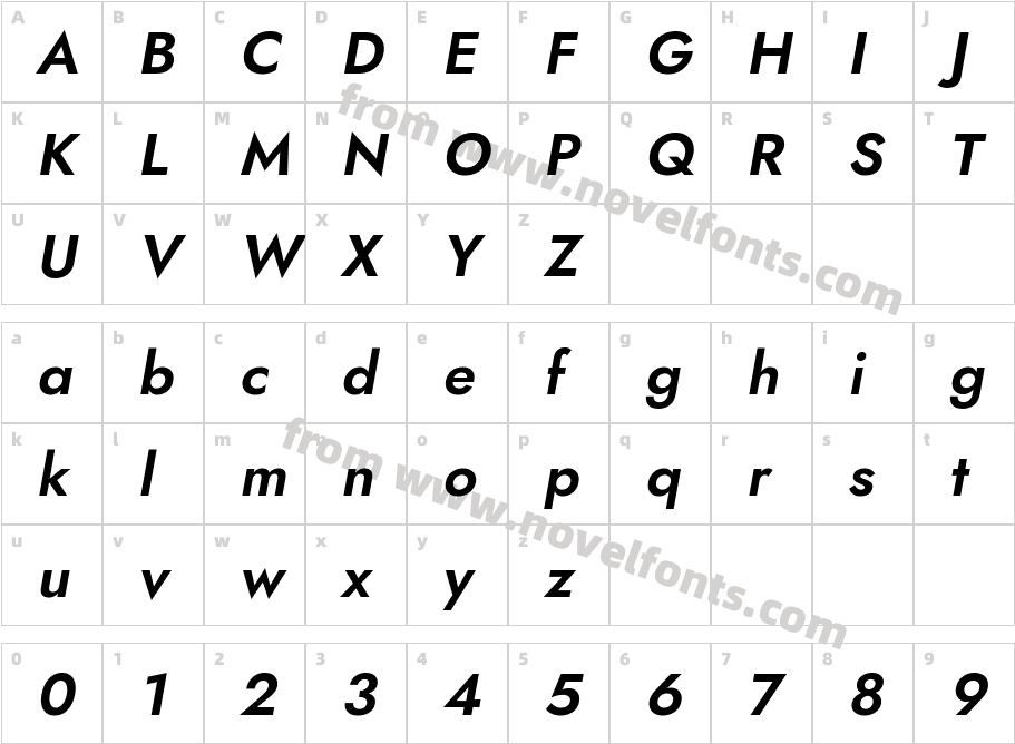 Renner it Semi ItalicCharacter Map
