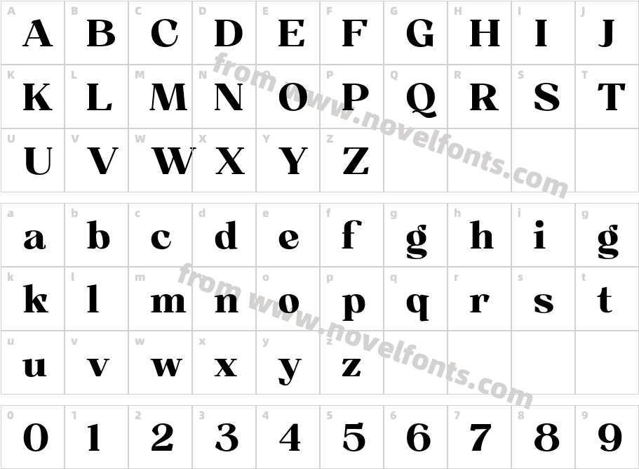 Resgak Extra BoldCharacter Map