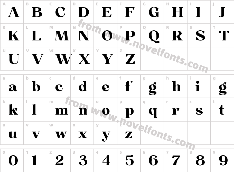 Resgak Extra BoldCharacter Map