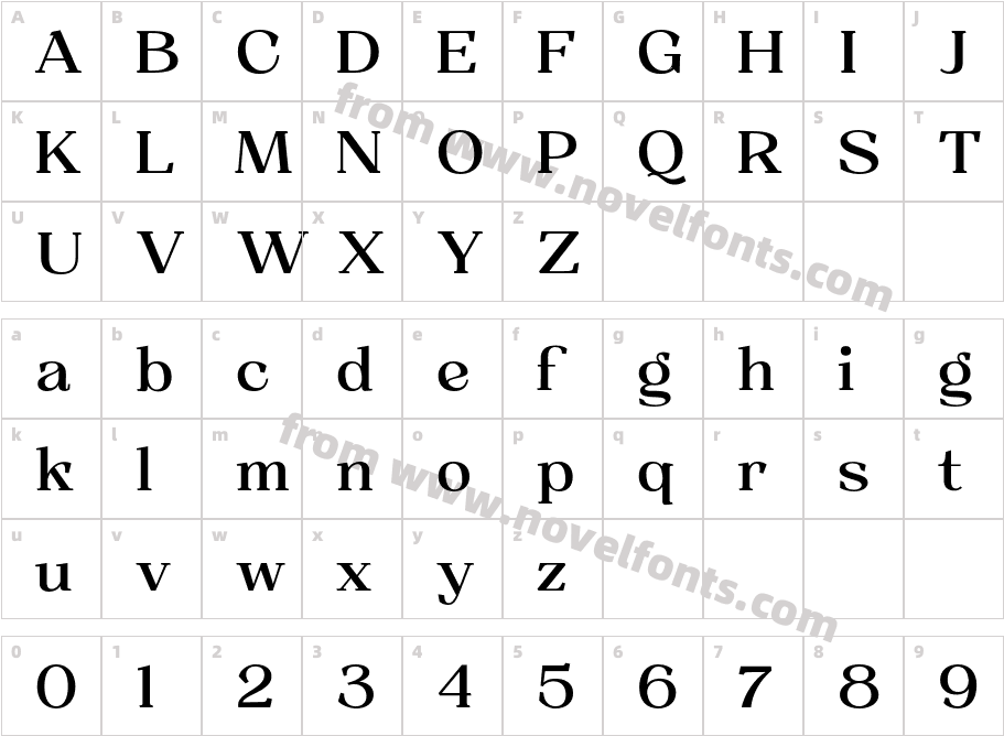 Resgak MediumCharacter Map