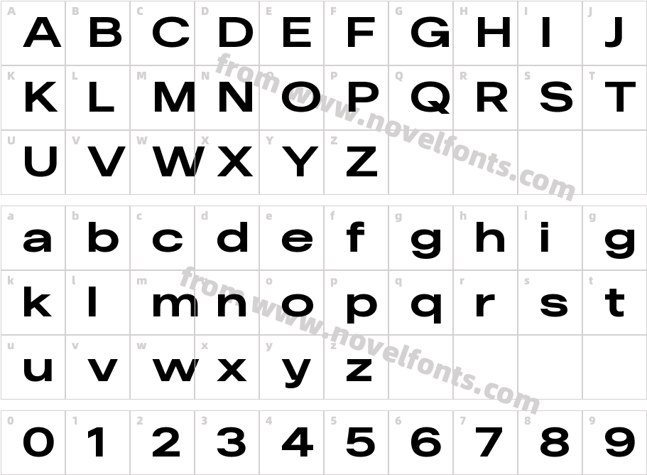 Residenz Grotesk Trial Bd Exra WiCharacter Map