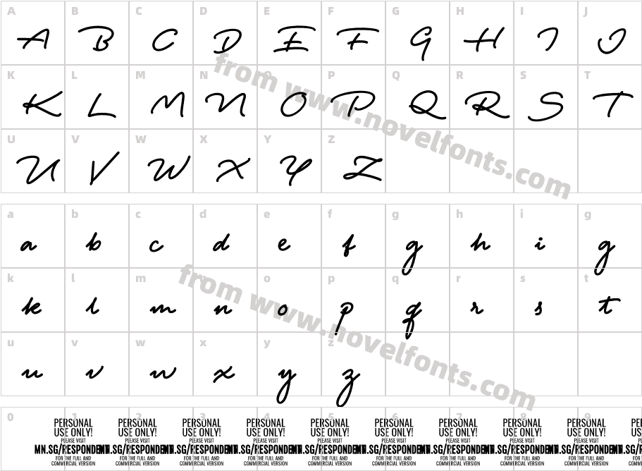 Respondent PERSONAL USE ONLY Black PERSONAL USE ONLYCharacter Map