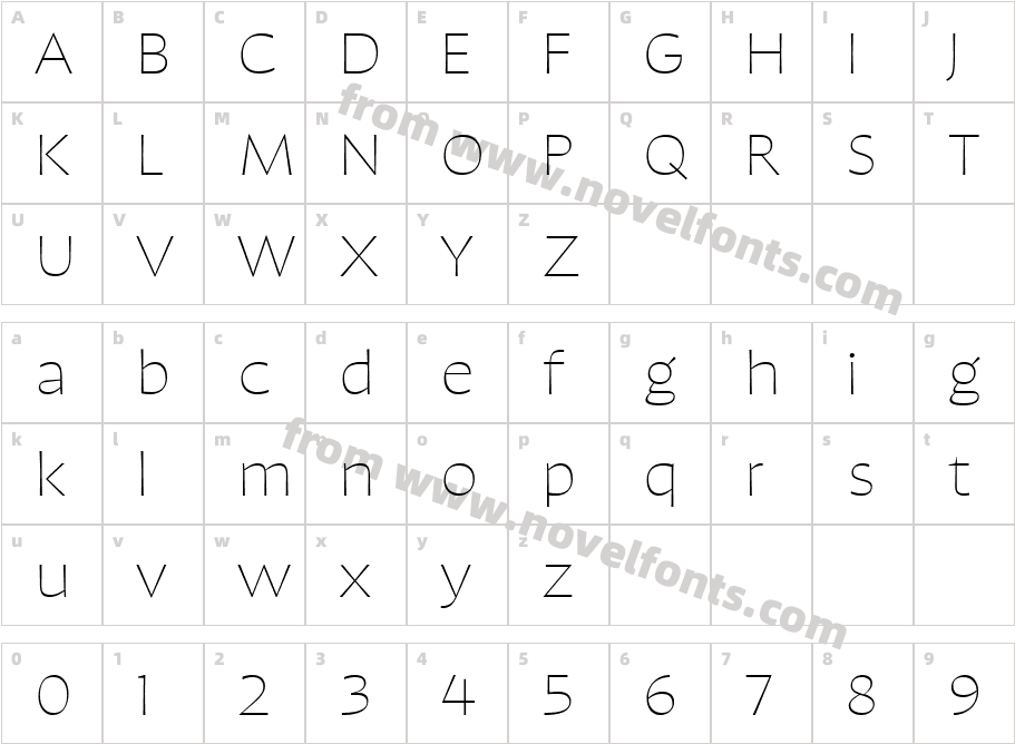 Retail Display HairlineCharacter Map