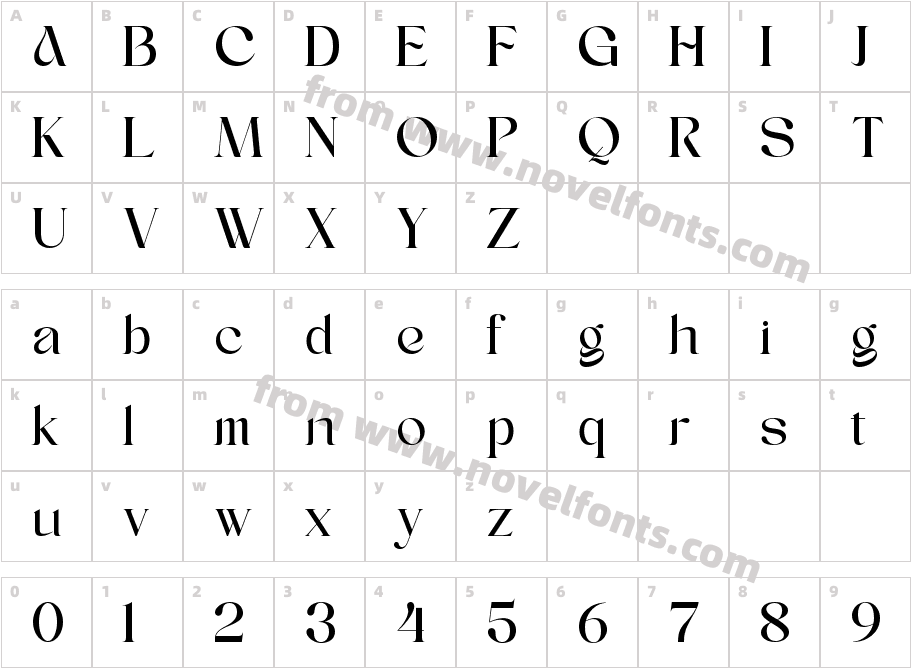 Retcaro RegularCharacter Map