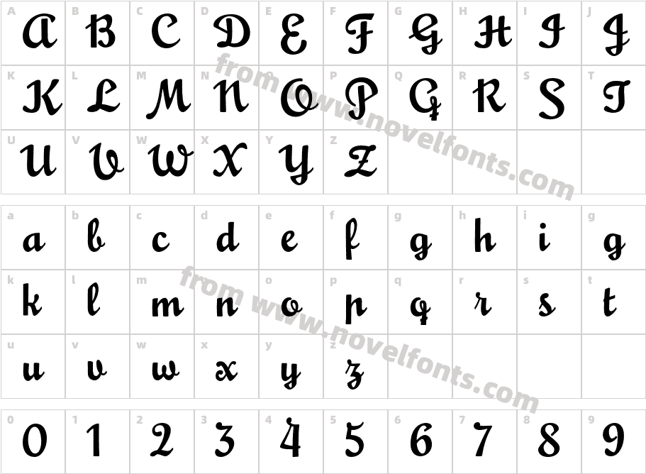 MousseScript-RegularCharacter Map