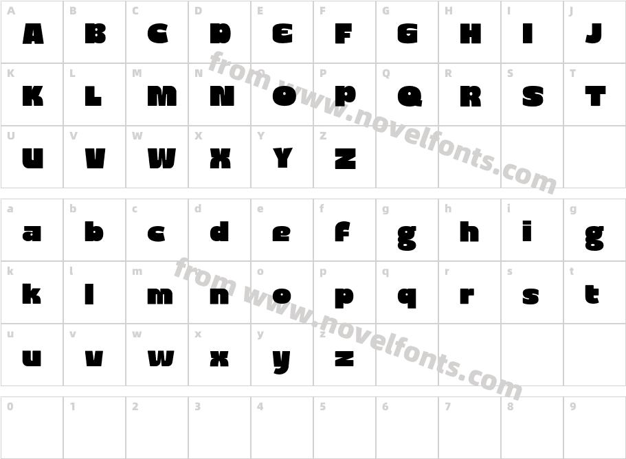 Retro Mango DEMO Extra BoldCharacter Map