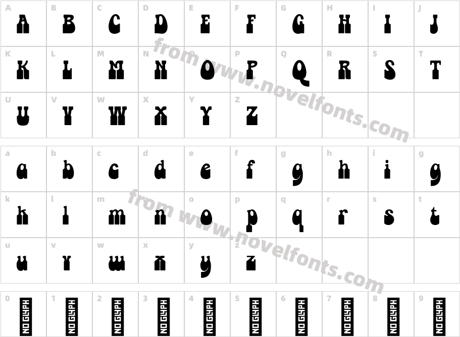 Retro Styla Demo Version RegularCharacter Map