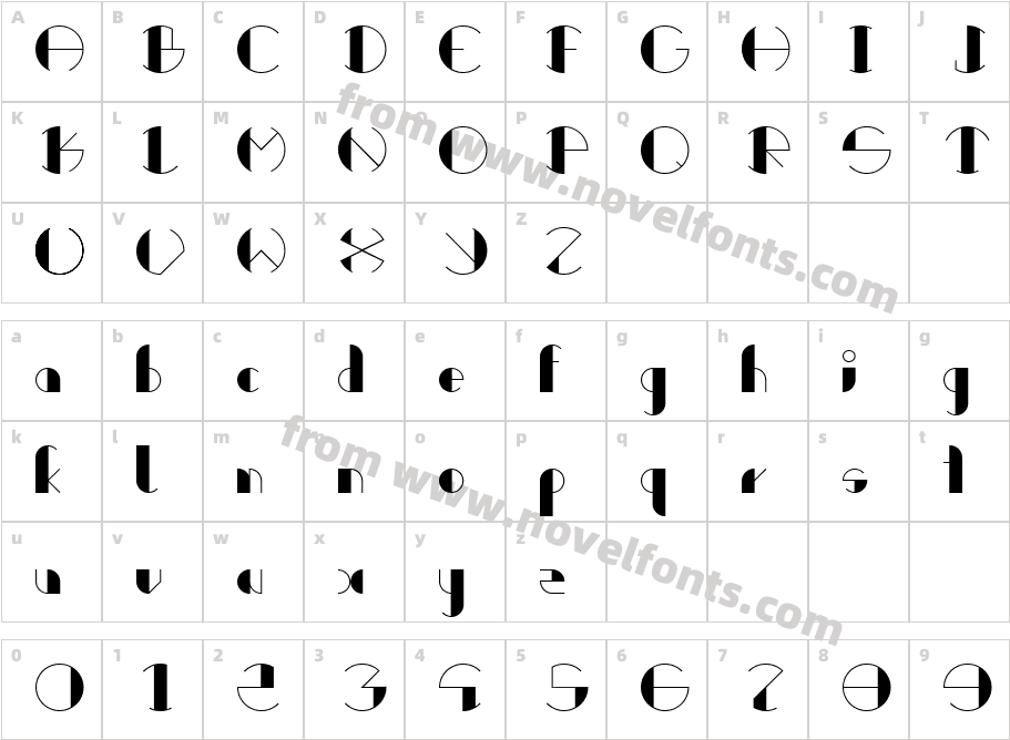RetrocircularCharacter Map
