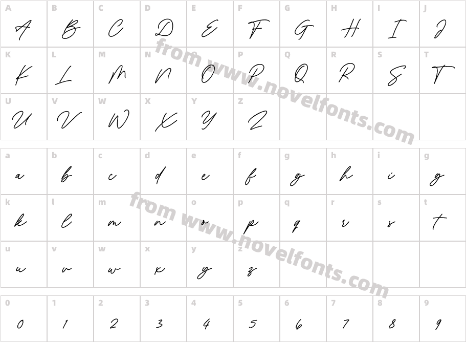 Revisthond ScriptCharacter Map