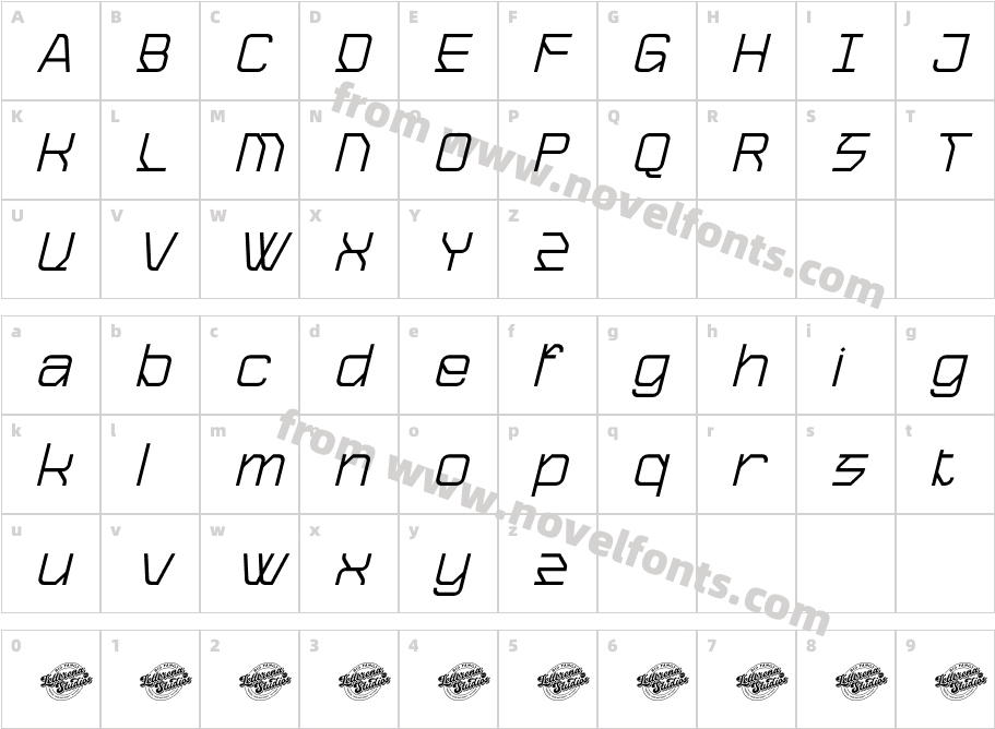 Rexus Cyber DEMO VERSION ItalicCharacter Map