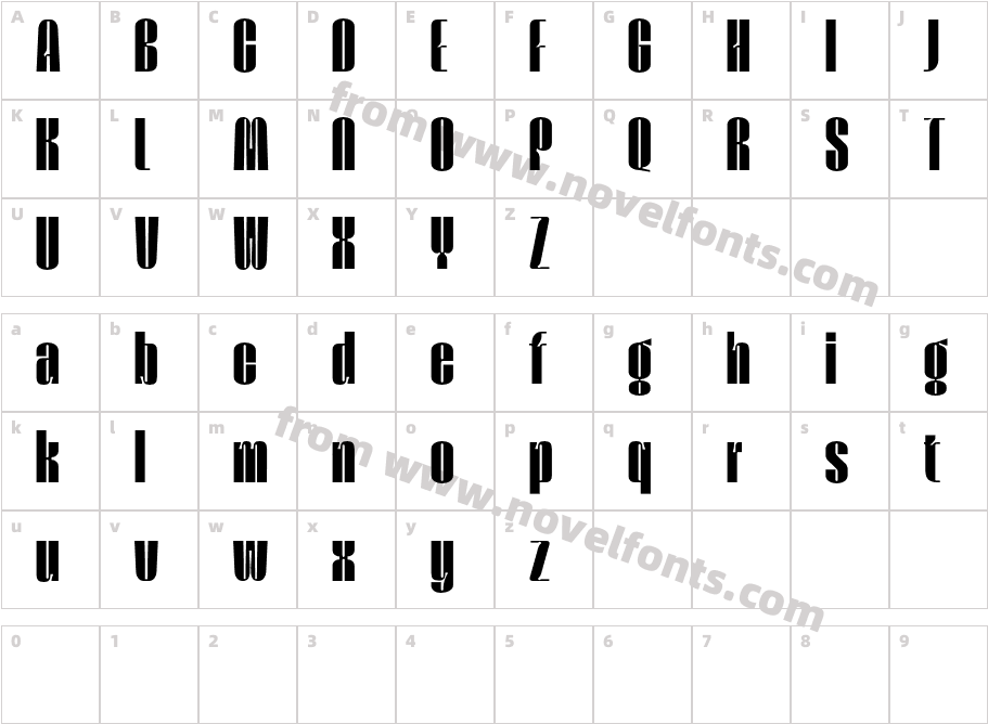 Rhison Demo RegularCharacter Map