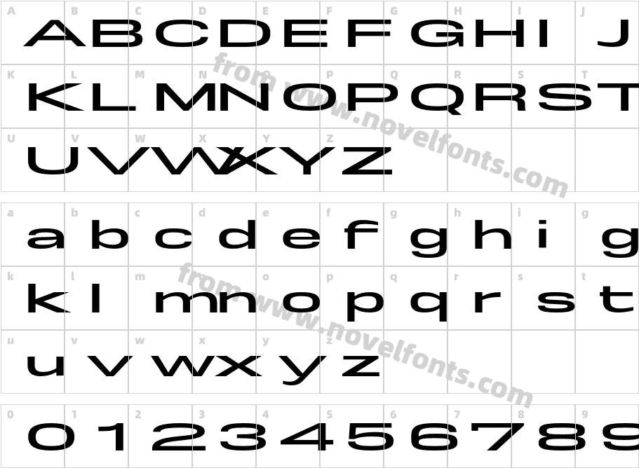 Rice W05 Bold ExpandedCharacter Map
