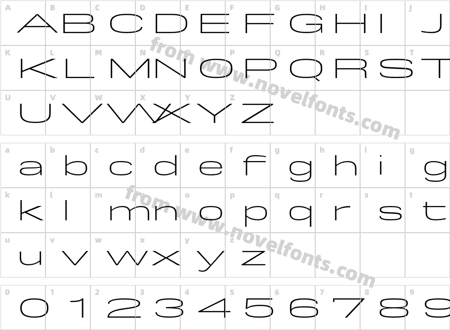 Rice W05 Extra Light ExpandedCharacter Map