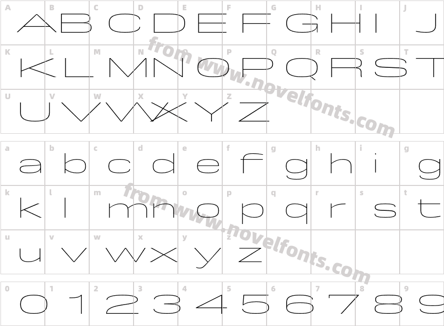 Rice W05 Extra Thin ExpandedCharacter Map